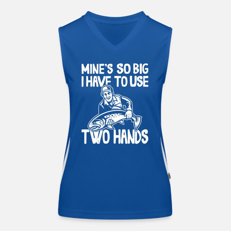 Mines So Big I Have To Use Two Hands Barsch Funktionelles Kontrast-Tank Top für Frauen