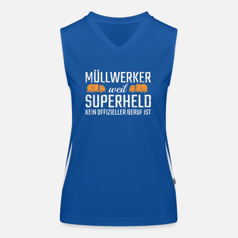 Müllwerker Superheld Funktionelles Kontrast-Tank Top für Frauen
