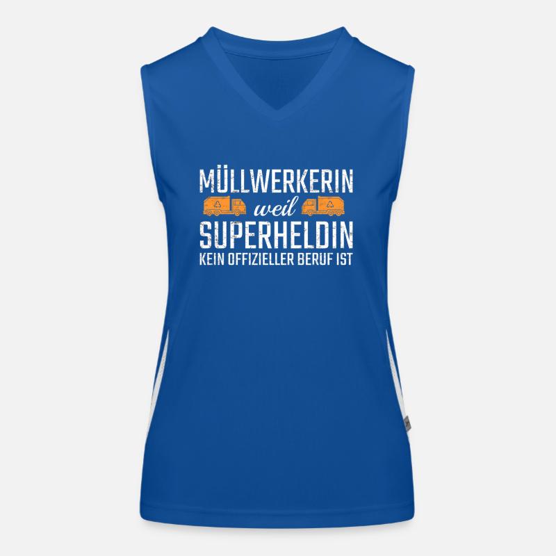 Müllwerkerin Superheldin Funktionelles Kontrast-Tank Top für Frauen