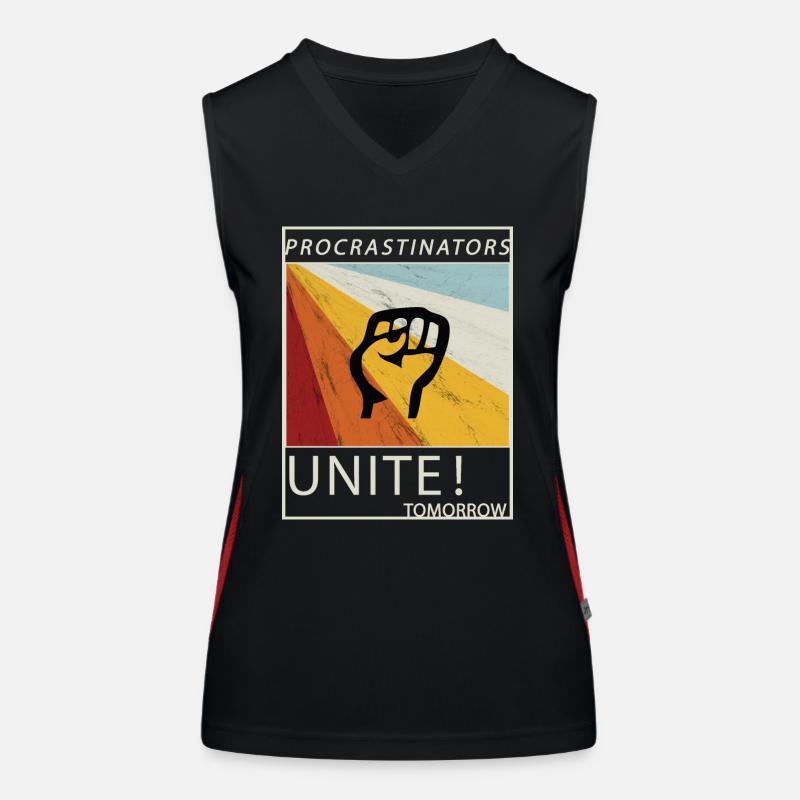 Procrastinators Unite Tomorrow Faul sein Geschenk Funktionelles Kontrast-Tank Top für Frauen