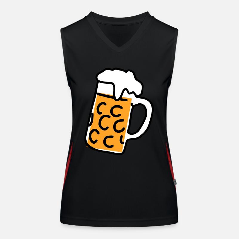beer hump - Women's Functional Contrast Tank Top - black/red