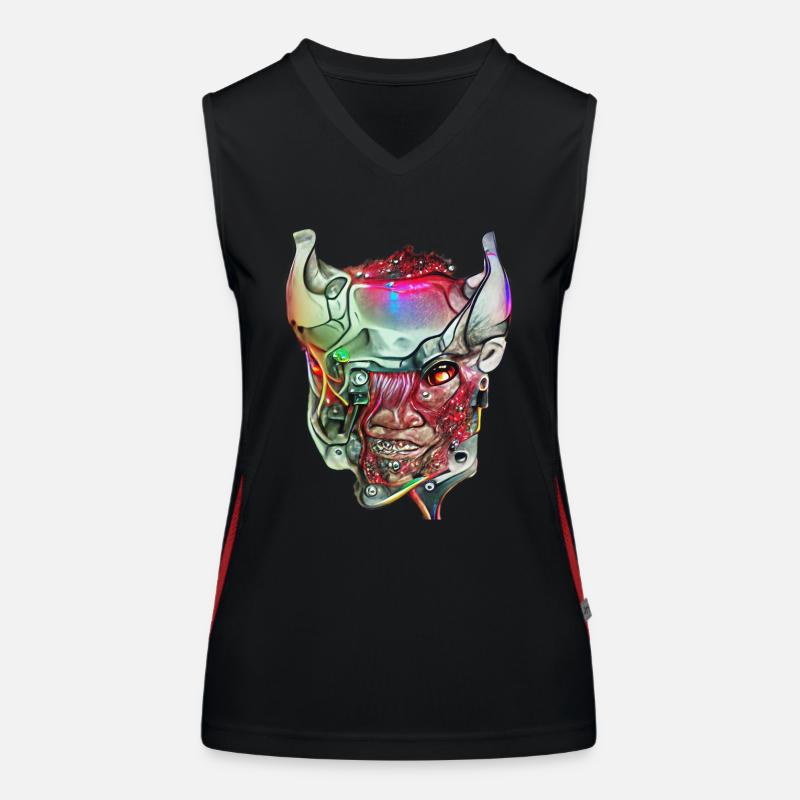 Cyborg Dämon Funktionelles Kontrast-Tank Top für Frauen