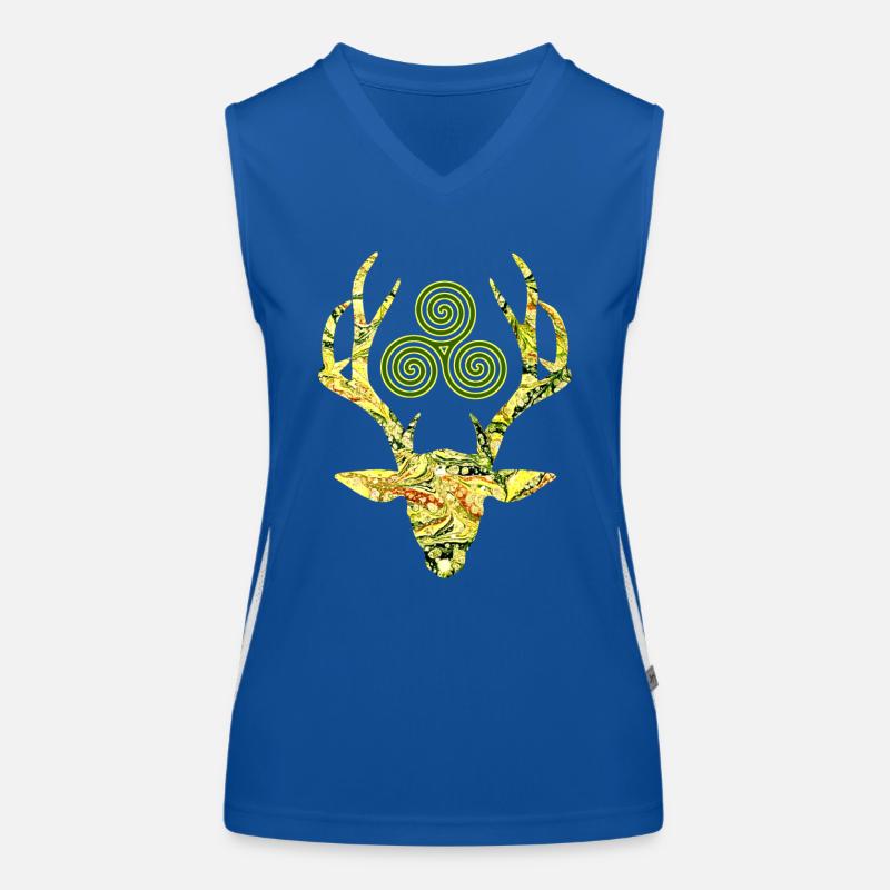 hirschkopf with triskele e 277 Women's Functional Contrast Tank Top