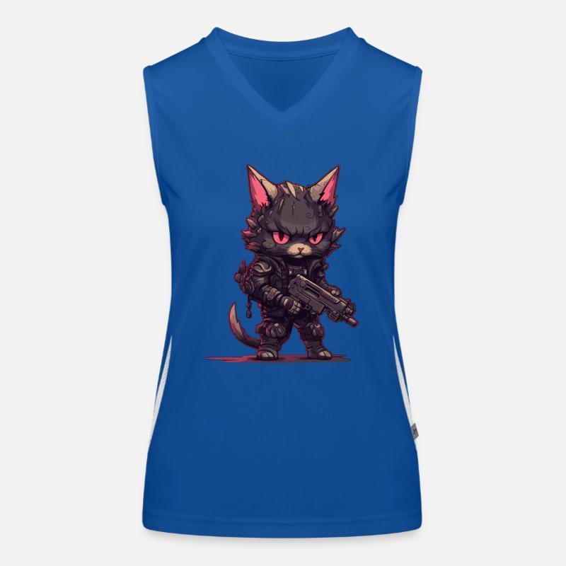 Cat Biker dans le style de Post Apocalyptic Débardeur respirant contrasté Femme