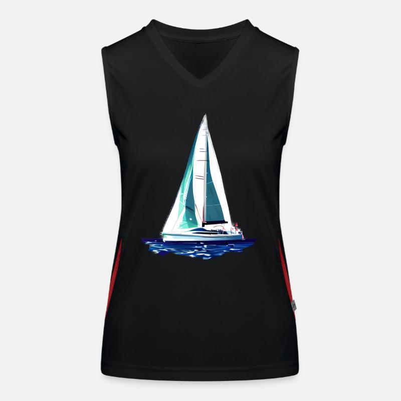 Sailing Sailboat Sailing Sailing Sailing Ship Women's Functional Contrast Tank Top