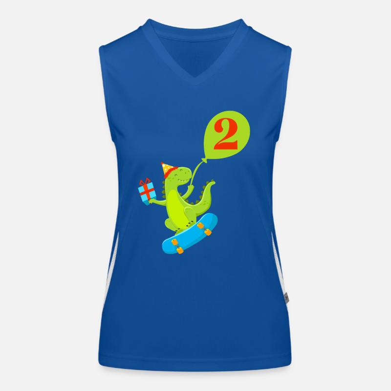 2e anniversaire dinosaure mignon Débardeur respirant contrasté Femme