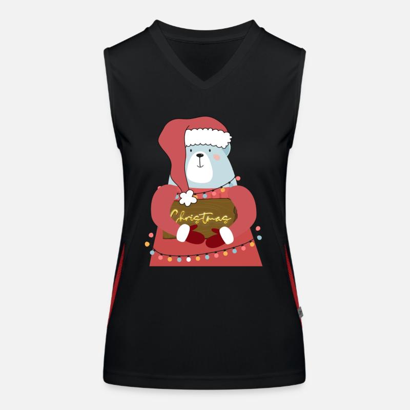 Christmas bear Women's Functional Contrast Tank Top
