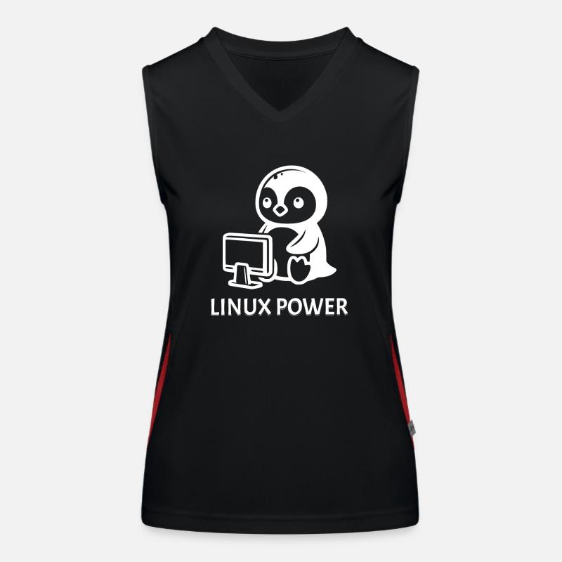 Linux Power - Women's Functional Contrast Tank Top - black/red