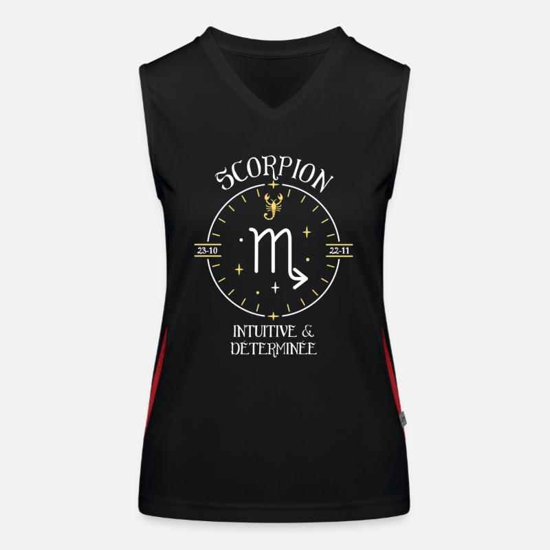 Du signe du Scorpion - Intuitive et déterminée Débardeur respirant contrasté Femme