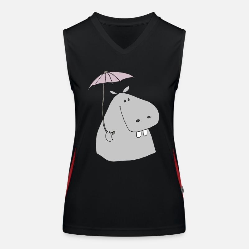 nilpferd mit schirm Funktionelles Kontrast-Tank Top für Frauen