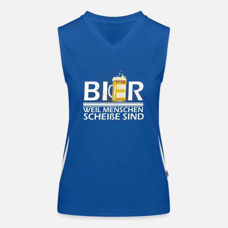 Bier weil Menschen scheiße sind Funktionelles Kontrast-Tank Top für Frauen