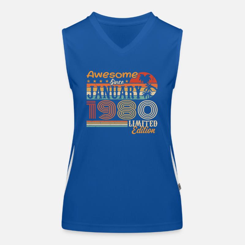 Geburtstagsgeschenk - geboren im Januar 1980 Funktionelles Kontrast-Tank Top für Frauen