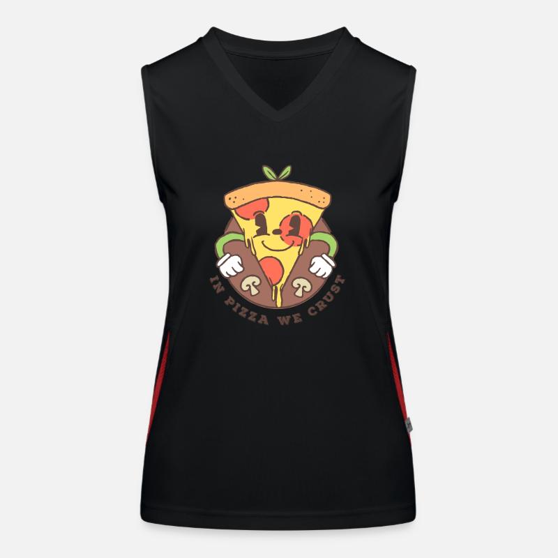 In Pizza we crust Funktionelles Kontrast-Tank Top für Frauen