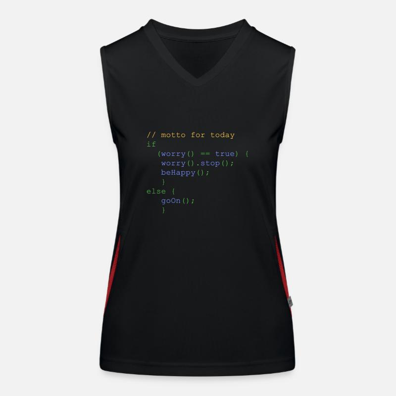 php code don' t worry be happy nerdshirt Women's Functional Contrast Tank Top