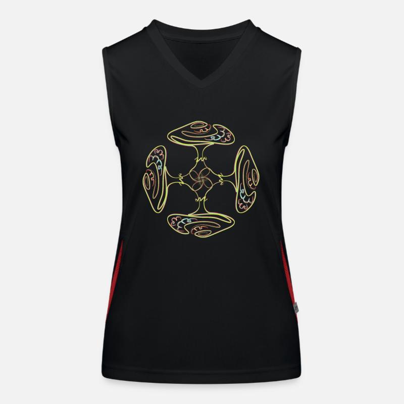 Mandala aux champignons Débardeur respirant contrasté Femme