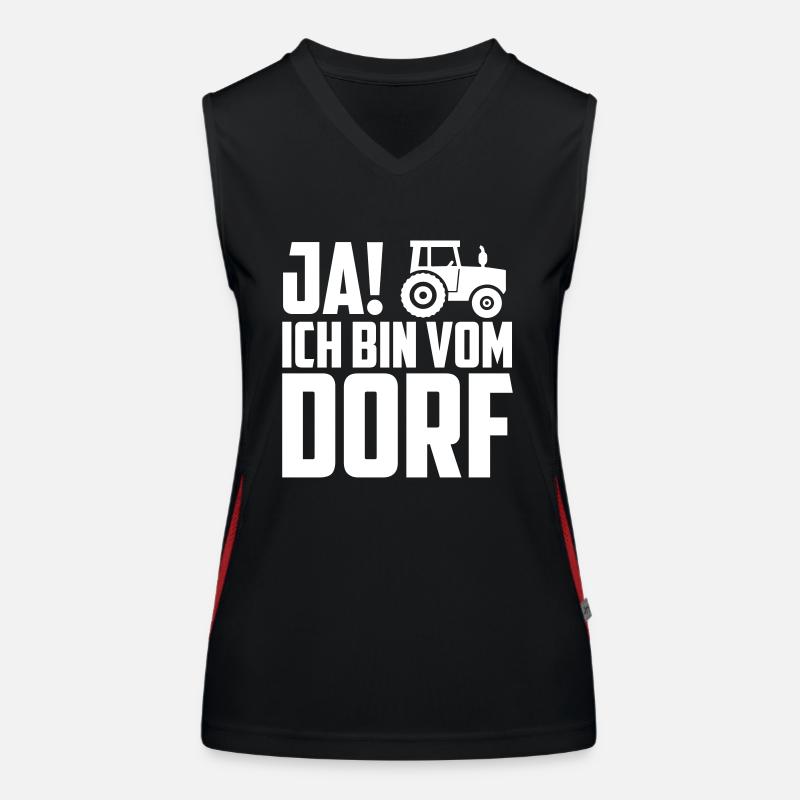 Ich bin vom Dorf Funktionelles Kontrast-Tank Top für Frauen