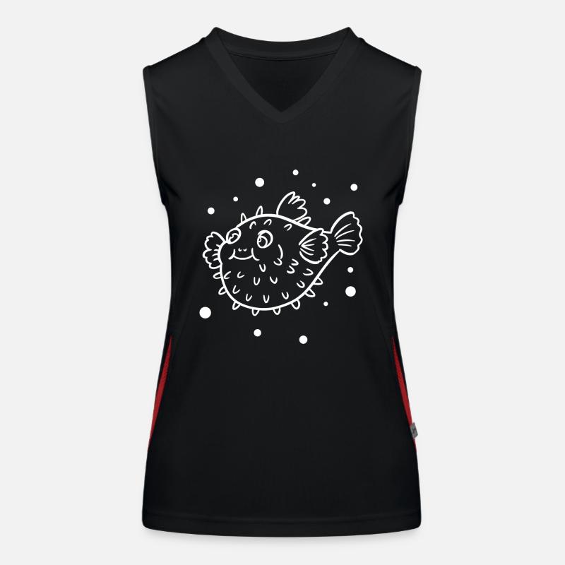 Dicker Kugelfisch Funktionelles Kontrast-Tank Top für Frauen