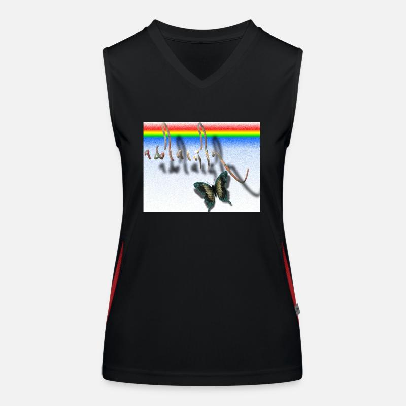 tibetische Calligraphy Schmetterling Design Funktionelles Kontrast-Tank Top für Frauen