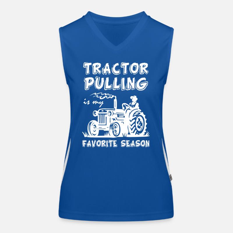 Tractor Pulling Farm Worker Women's Functional Contrast Tank Top