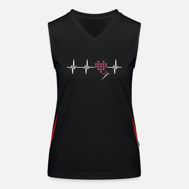 Cross Stitching Heartbeat Women's Functional Contrast Tank Top