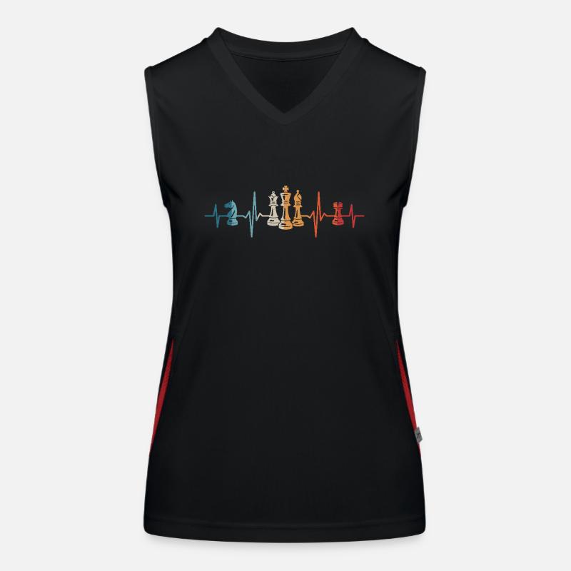 Chess Heartbeat Chess Player Chess Pieces Women's Functional Contrast Tank Top