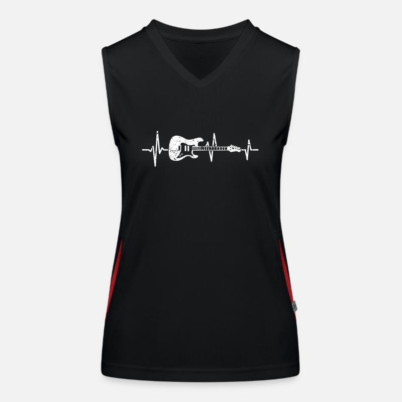 Gitarre Herzschlag E-Gitarre Gitarrist Funktionelles Kontrast-Tank Top für Frauen