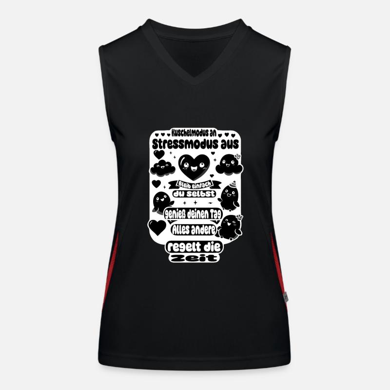 Mode câlin activé – mode stress désactivé Débardeur respirant contrasté Femme