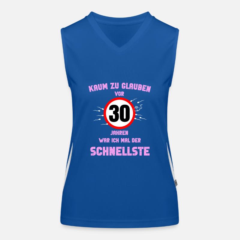 30 runder Geburtstag Geschenk Party Spruch Idee Funktionelles Kontrast-Tank Top für Frauen