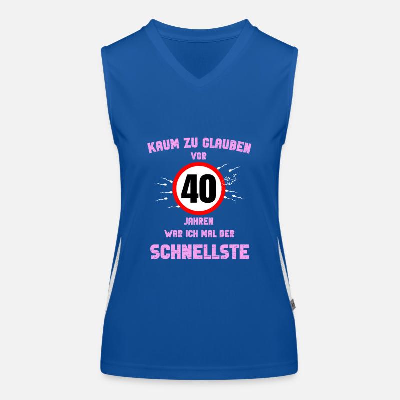 40 runder Geburtstag Geschenk Party Spruch Idee Funktionelles Kontrast-Tank Top für Frauen