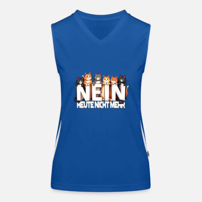 Katze Nein Arbeit Nö Geschenk Spruch Funktionelles Kontrast-Tank Top für Frauen