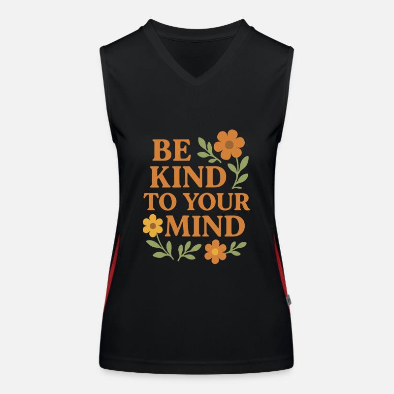 Be Kind To Your Mind Saying Design Women's Functional Contrast Tank Top