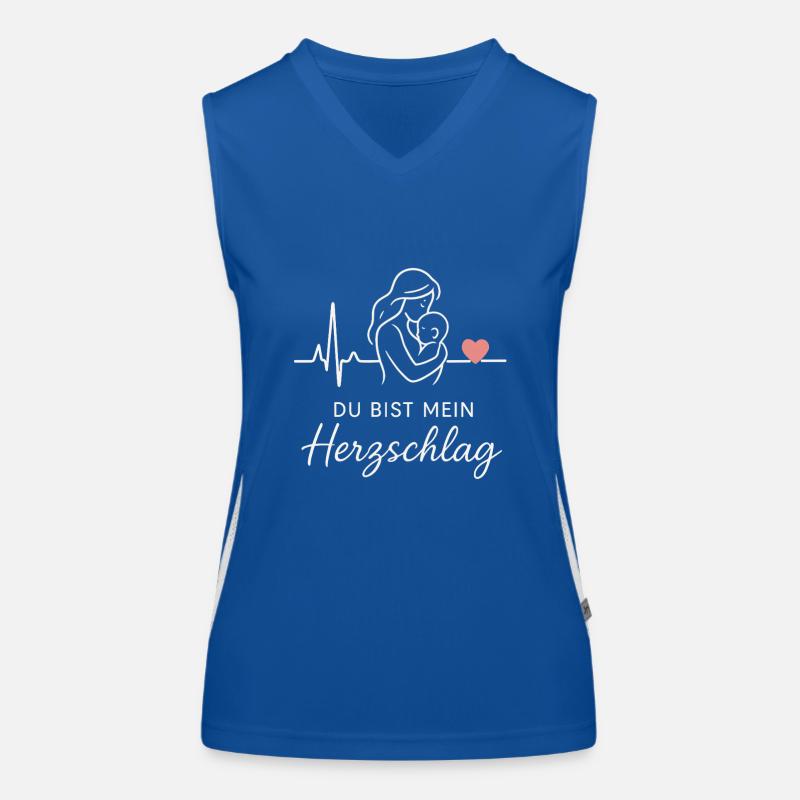 Herzschlag Design Mama Liebe Kind Mutter Muttertag Funktionelles Kontrast-Tank Top für Frauen