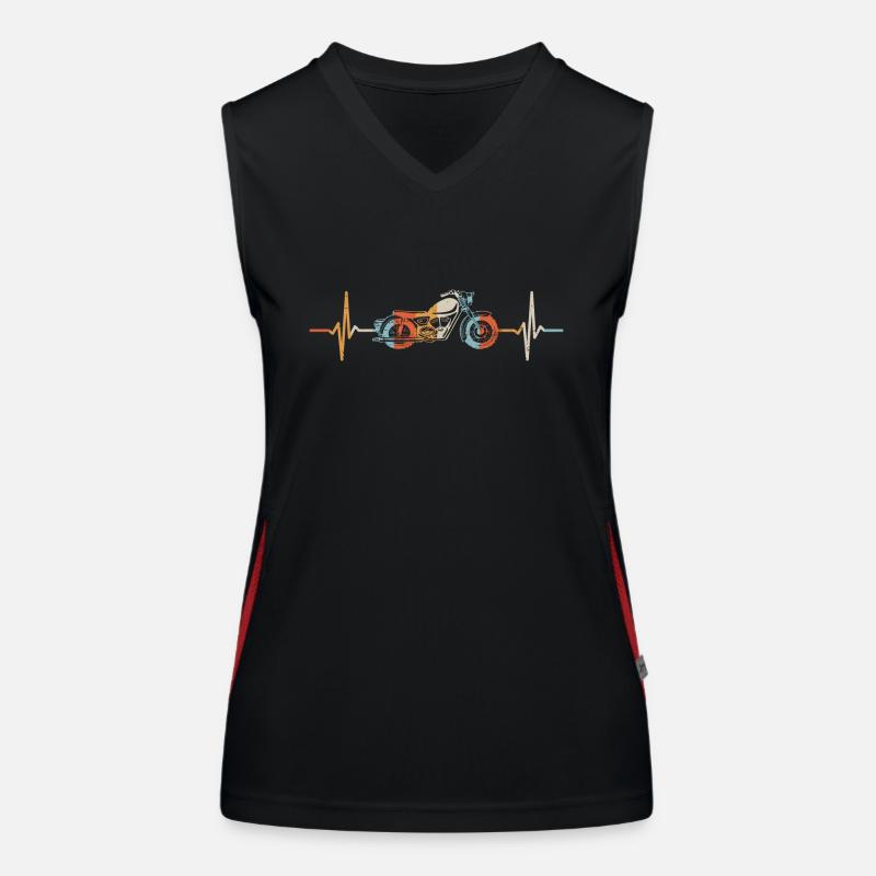 Motorrad Herzschlag Chopper Biker Motorradfahrer Funktionelles Kontrast-Tank Top für Frauen