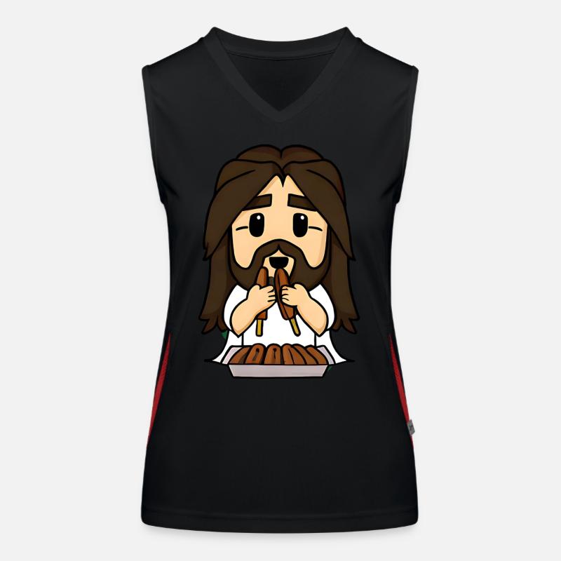 Jesus liebt Corndogs Funktionelles Kontrast-Tank Top für Frauen
