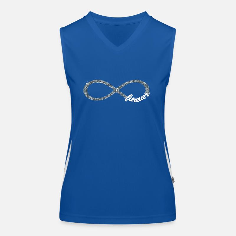 Infinity forever Love Unendlichkeit silber Glitzer Funktionelles Kontrast-Tank Top für Frauen