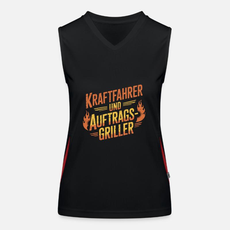 Kraftfahrer und Auftragsgriller Funktionelles Kontrast-Tank Top für Frauen