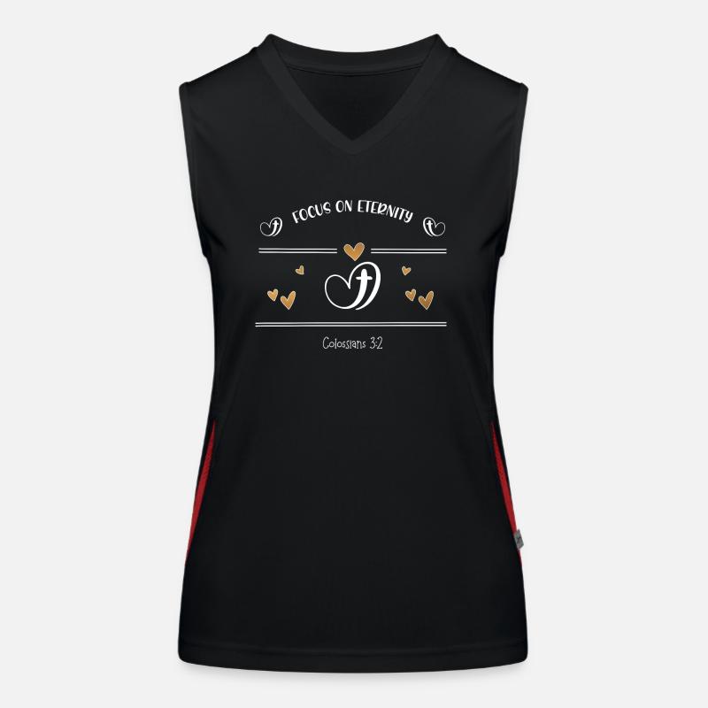 Christian Design Focus on eternity Women's Functional Contrast Tank Top