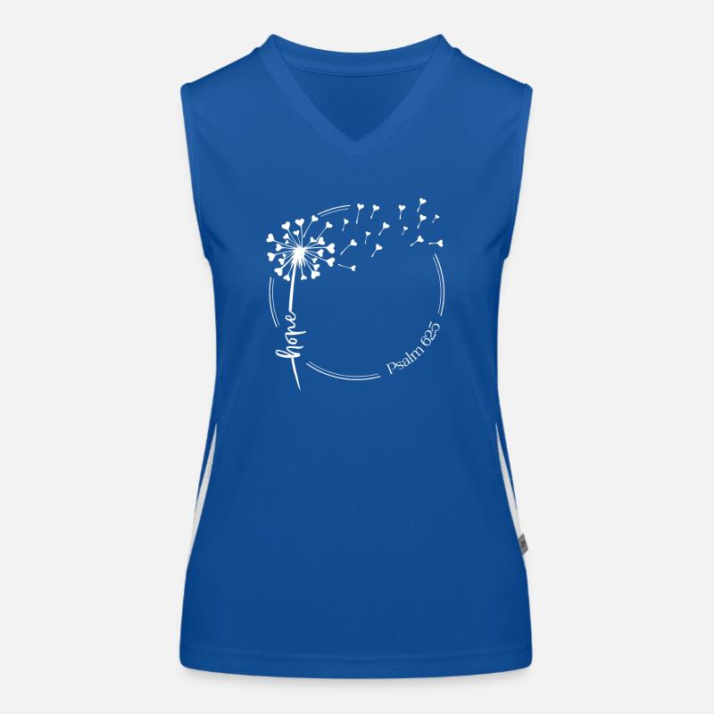 Christlicher Löwenzahn Design Hoffnung Psalm 62,5 Funktionelles Kontrast-Tank Top für Frauen
