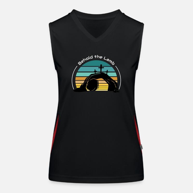 Seht das Lamm Funktionelles Kontrast-Tank Top für Frauen