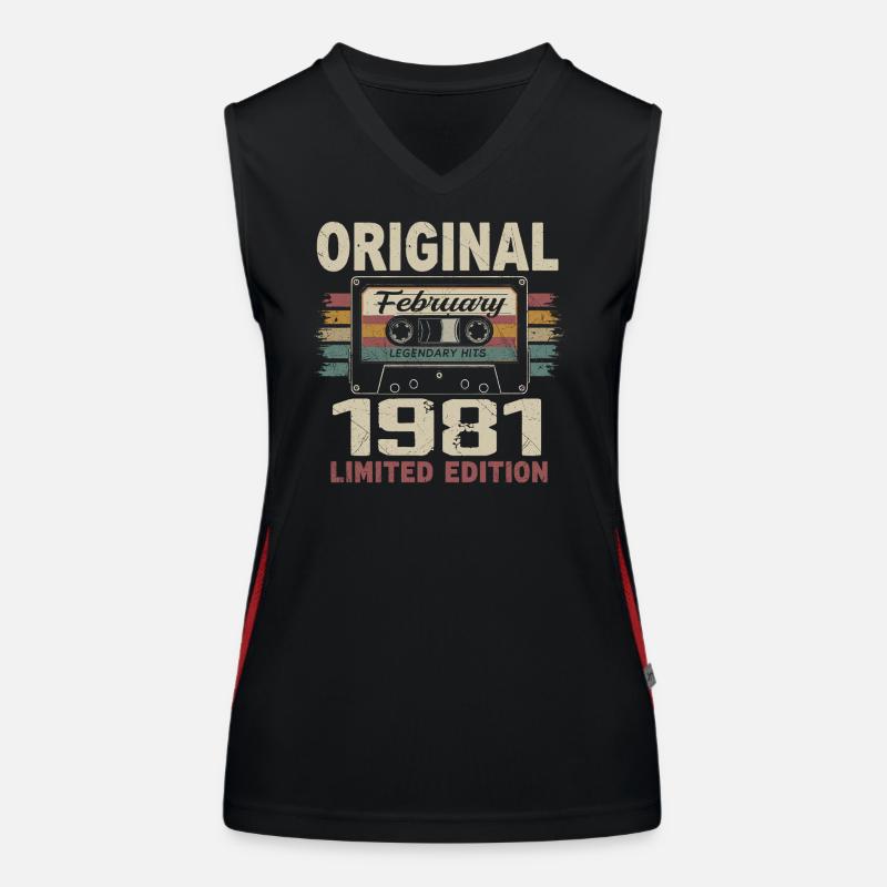 Février 1981, Cadeau d'Anniversaire février 1981 Débardeur respirant contrasté Femme
