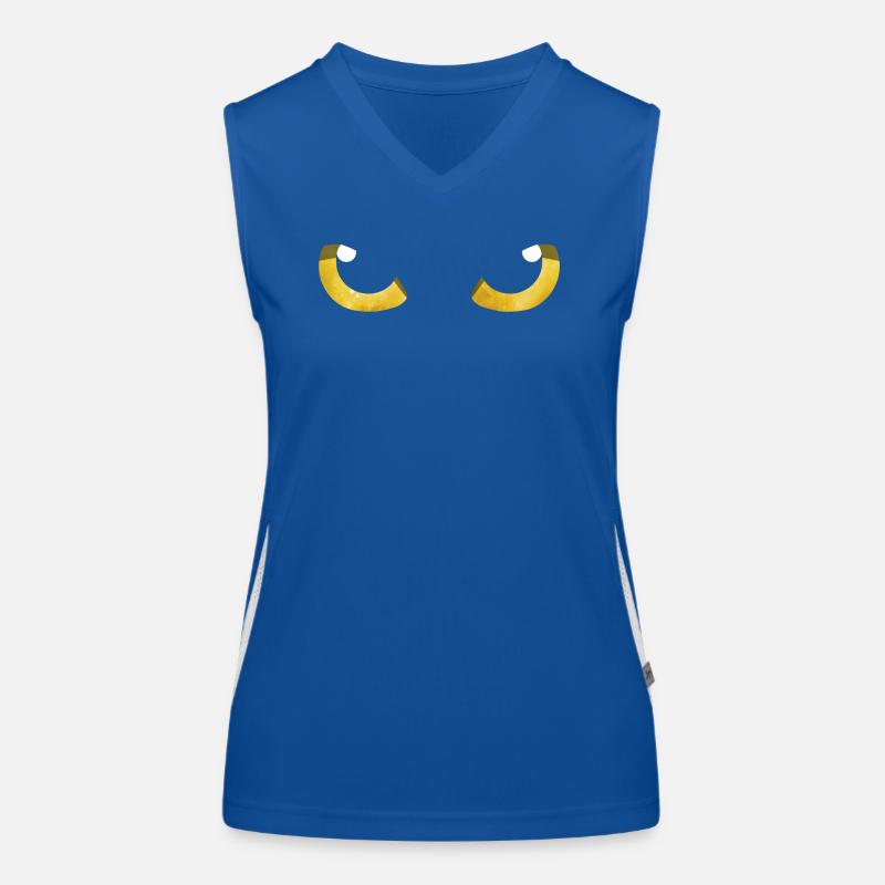 Yeux de chat jaune Débardeur respirant contrasté Femme