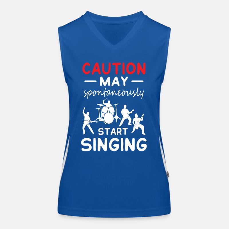 Caution May Start Singing Women's Functional Contrast Tank Top
