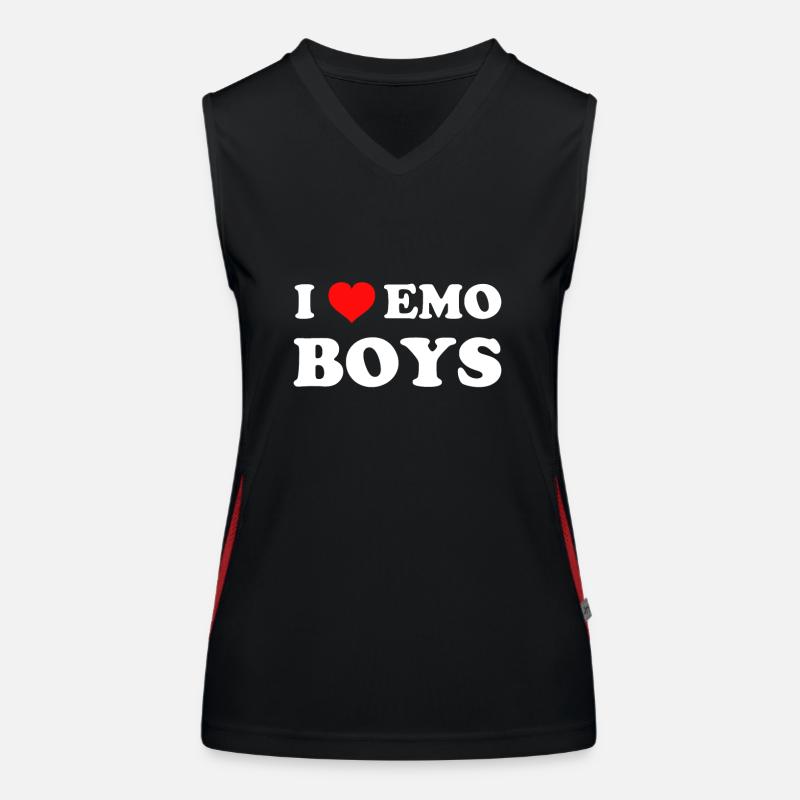 I Love Emo Boys Women's Functional Contrast Tank Top