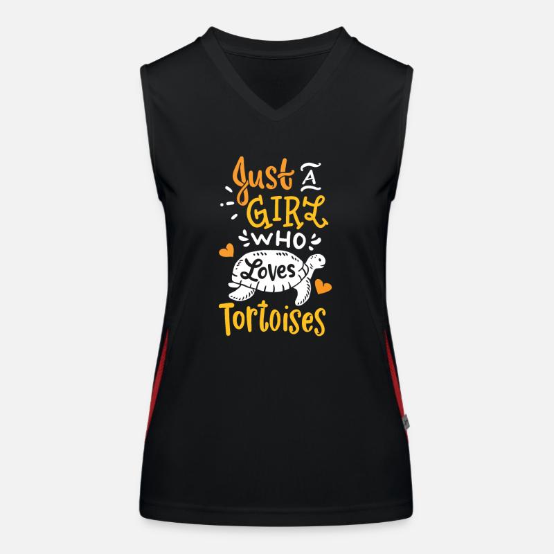 Tortoise Lover, Funny Tortoise, Tortoise Women's Functional Contrast Tank Top