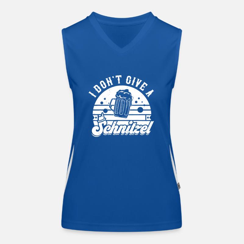 I Don't Give A Schnitzel Funny Lederhosen Gift Women's Functional Contrast Tank Top