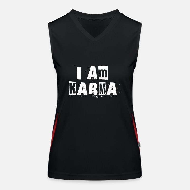 Ich bin Karma Funktionelles Kontrast-Tank Top für Frauen
