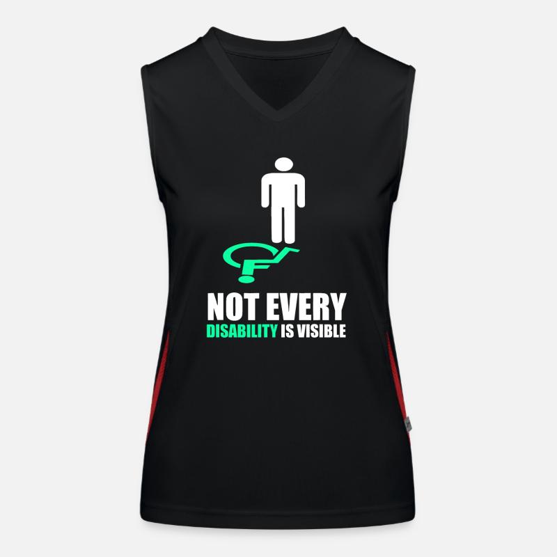 Not Every Disability is Visible - Disability Women's Functional Contrast Tank Top