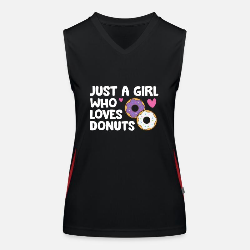 Nur ein Mädchen, das Donuts liebt Donut Essen Donut Funktionelles Kontrast-Tank Top für Frauen