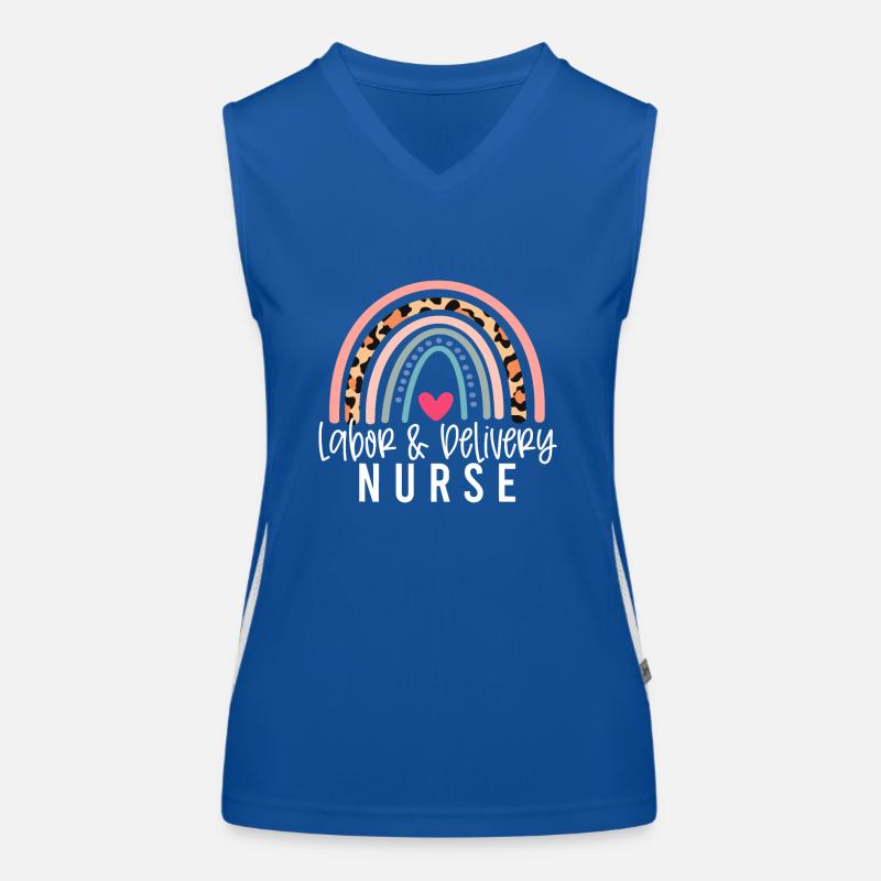 Rainbow Leopard Labor and Delivery Nurse Women's Functional Contrast Tank Top