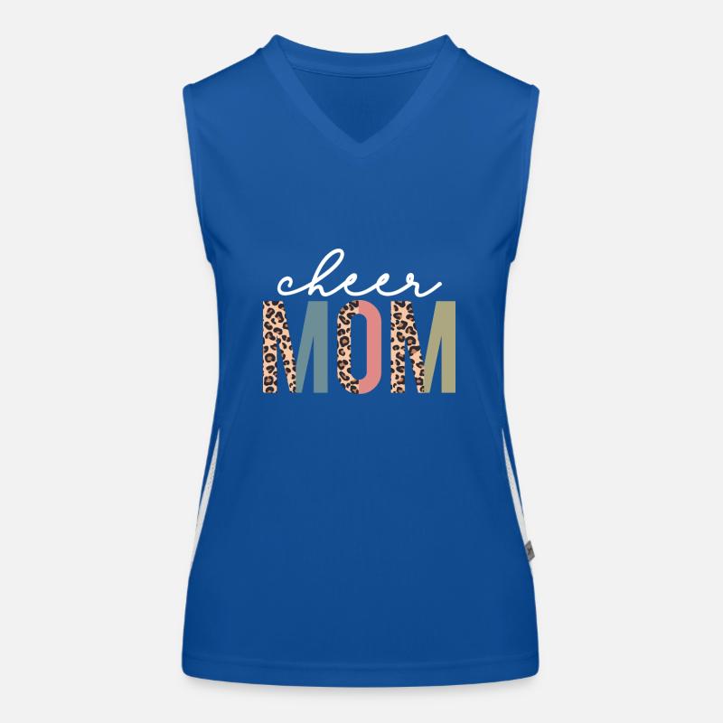 Cheer Mom Leopard Cheerleader Bleached Muttertag Funktionelles Kontrast-Tank Top für Frauen